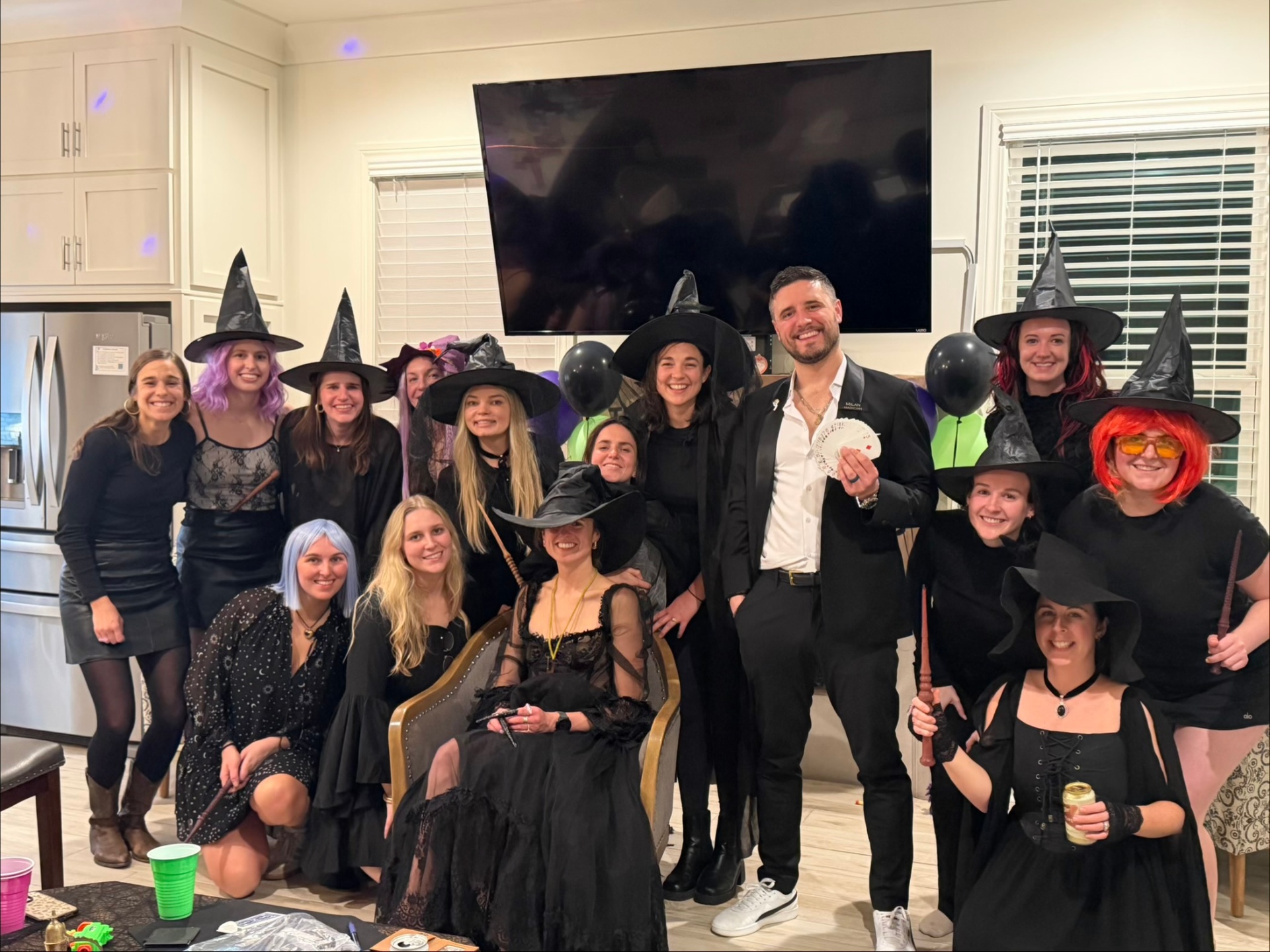 Milan with a group at a themed private event